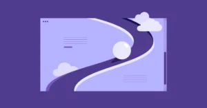 Página animada scrollytelling roxa